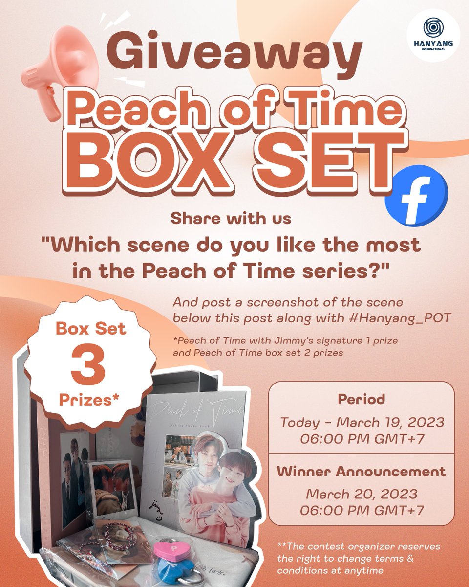 blcommunity_int's tweet photo. 📢 Let’s grab your chance to win Peach of Time box set! We have 1 exclusive Jimmy's signature and 2 Peach of Time box set to be given away. 🍑✨

see more detail on Hanyang International Facebook Official https://t.co/tTN3NJW3iR

#HanyangInternational #peachoftime #jimmy_jimmoi https://t.co/evtDZd42Wg