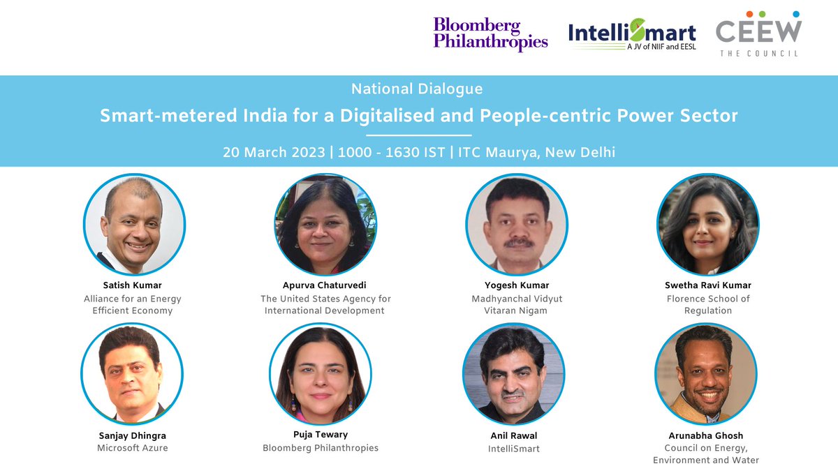 We have an excellent line-up of speakers to deliberate on the opportunities and challenges in India's #smartmetering drive as part of three high-level panels. 

Do join us to share #yourviews on how to make this transition people-centric. 

Register forms.gle/JSojpSG17eDLwZ…