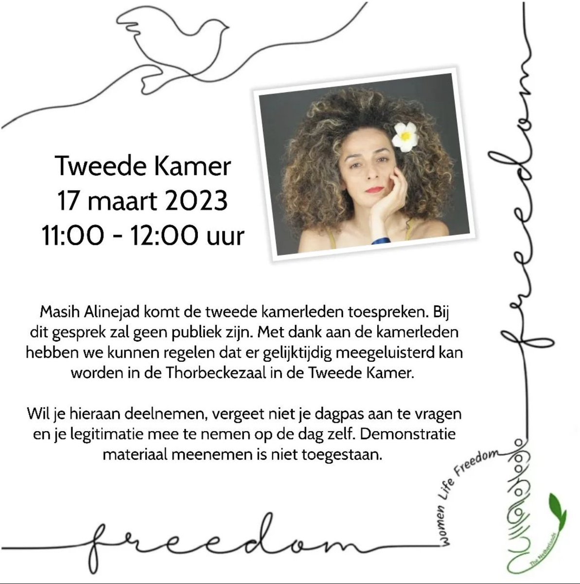 Masih Alinejad van ' The Charter of Solidarity and Alliance for Freedom (The Mahsa Charter)'  adfiran.com/en/  Plan van aanpak voor de huidige revolutie.