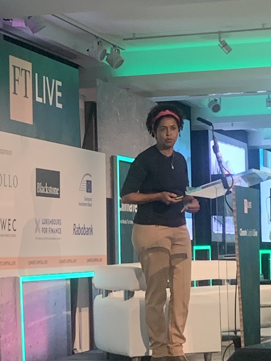 Emiliyadotcom's tweet photo. It’s a great thing: ⁦@FT⁩ and #ftclimate summit brings ⁦@paulakahumbu⁩ onto the stage after a panel on the energy race and deglobalisation with ⁦@g__j⁩  of ⁦@OctopusEnergy⁩ - to remind us what’s at stake when are talking about energy bills and behaviour https://t.co/ClGfA9GOoc