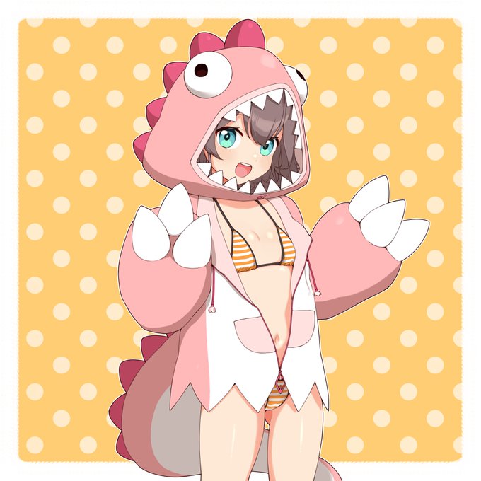 暖かくなってきたのできもかわ怪獣パーカーまつりちゃん
#祭絵 