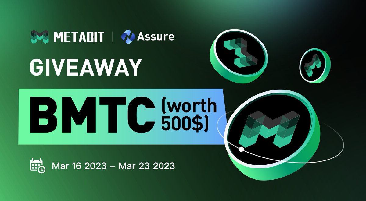 🥳🥳We’re excited to announce our $BMTC #AIRDROP with <a href="/Assure_pro/">AScoin Wallet</a> 

💰💰Prize Pool: $BMTC worth 500$ #Airdroptoken  

To Join🫰🫰
1⃣Follow <a href="/metabitofficial/">metabitofficial</a>
2⃣️Complete the task 
taskon.xyz/campaign/detai…
💸💸Get more rewards!
#Giveaway #AirdropAlert #Crypto
