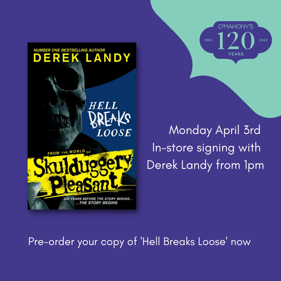 OMahonysBooks's tweet photo. Exciting news for all you bookworms out there! 📚🤓
We are thrilled to announce that the one and only Derek Landy will be joining us for a book signing on April 03rd at 1pm!
Pre-order your copy of 'Hell Breaks Loose' now:
https://t.co/7Xzl6B8new
@DerekLandy
#BookSigning https://t.co/Oao4KPUaHM