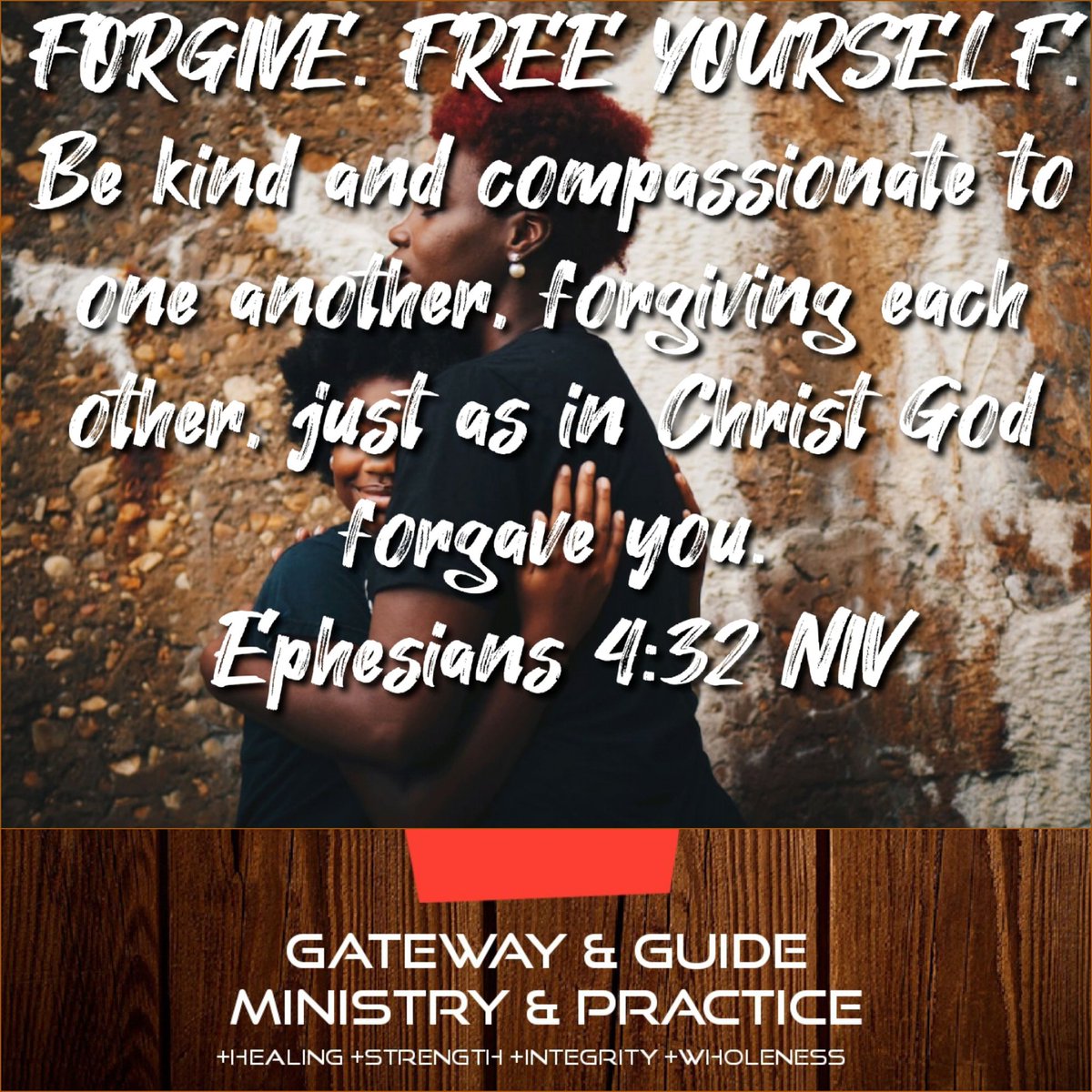 gatewayandguide's tweet photo. FORGIVE. FREE YOURSELF.
Be kind and compassionate to one another, forgiving each other, just as in Christ God forgave you.
Ephesians 4:32 NIV 

#ggmp #gatewayandguideministry  #ThrowbackThursday #TBT #ThankfulThursday #ThinkPositiveThursday #Thursdate #ThirstyThursday https://t.co/xFp11yEQN3