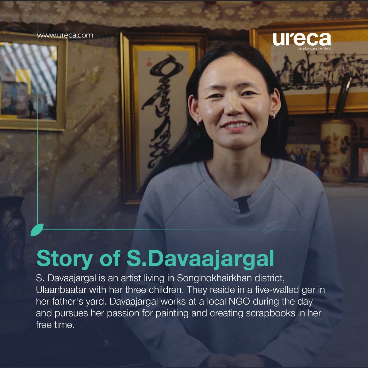 urecaofficial's tweet photo. Introducing S. Davaajargal, whose family has successfully transitioned to renewable energy through URECA's pilot project. 

You can join the climate action movement and support real families on their journey to a cleaner future at https://t.co/1KHQYoXOKb https://t.co/e96B2eepyb
