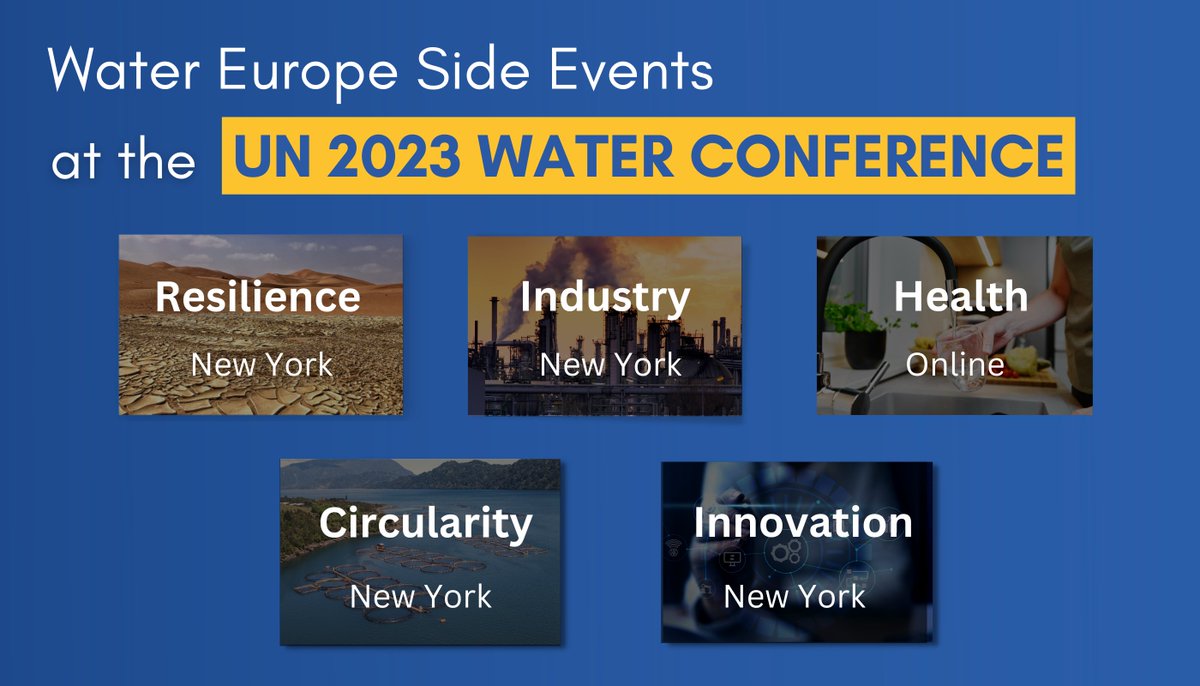 🤗Ahead of the #UNWC23 in New York, we are happy to see our commitment to Build a Water-Smart Society in Europe available on the UN website 👉 lnkd.in/eSB-nuhM 🔔Remember to secure your place for our 5 side events! 🔎Find all the info here: buff.ly/3JtCxTQ