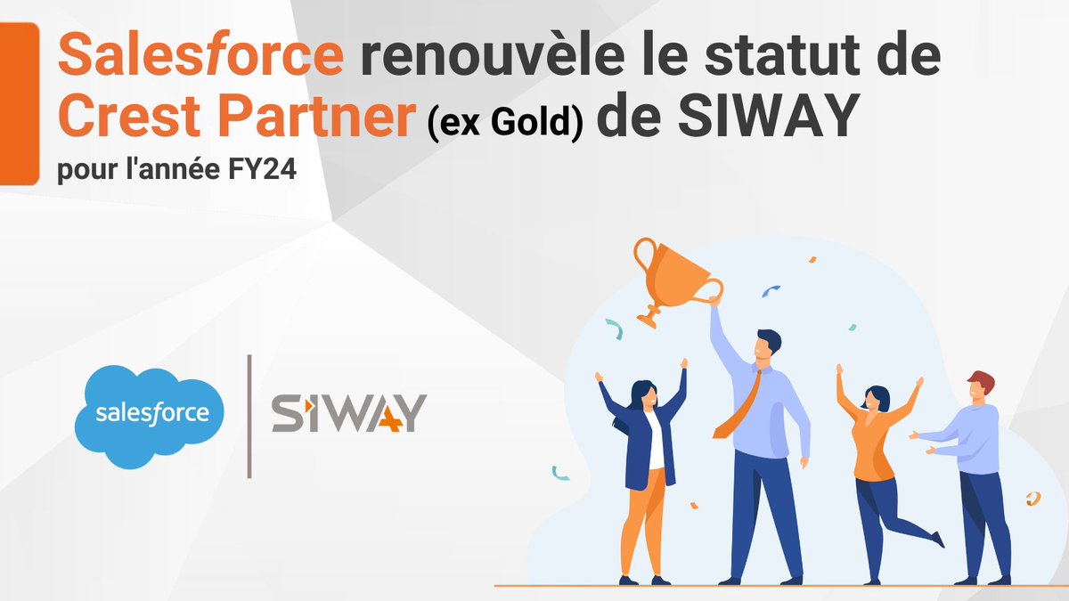 SIWAYAgency's tweet image. 🎉 Salesforce renouvelle le statut Crest Partner (ex-Gold) de #SIWAY pour l&apos;année FY24 🏆!

En savoir plus : bit.ly/3TsC20H

#SalesforceCrest #SalesforceCrestpartner #SalesforcePartnership