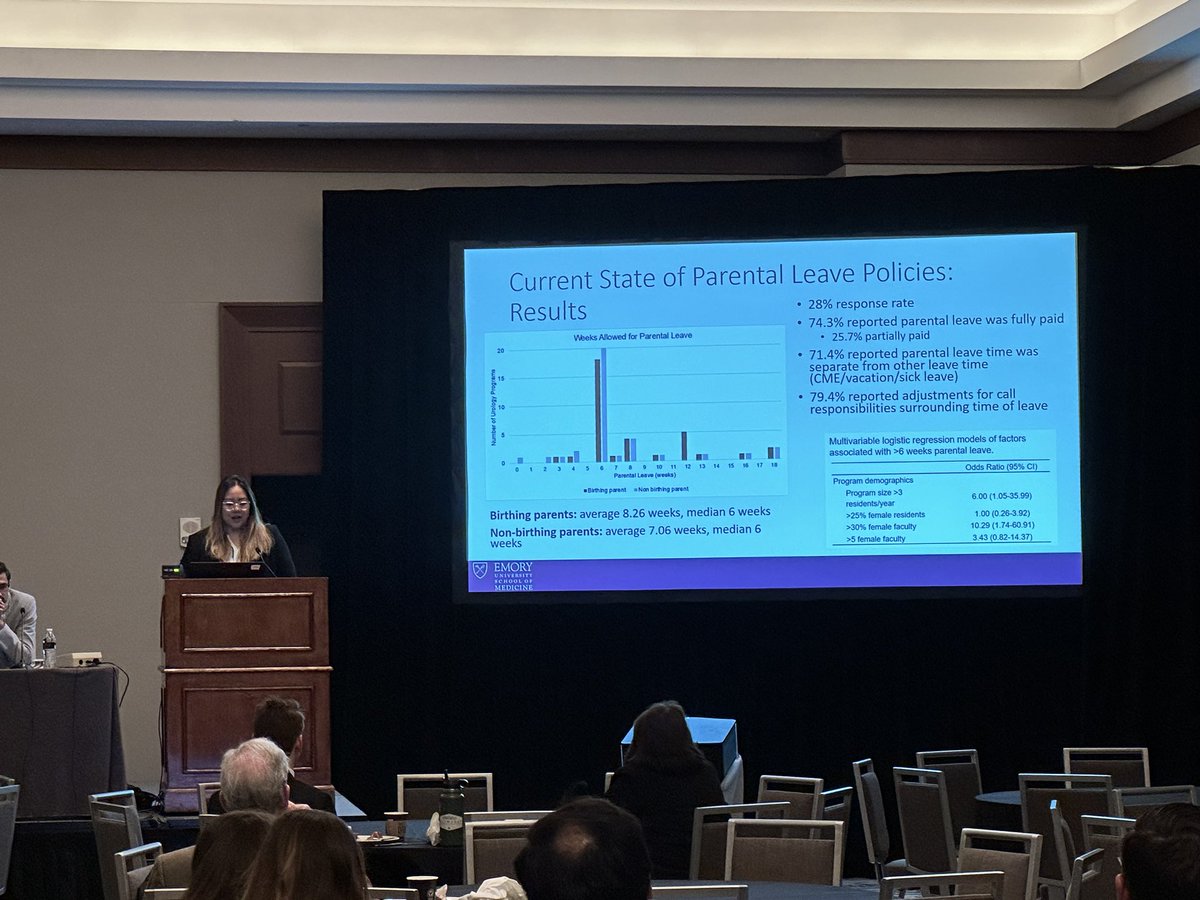 Super proud of our amazing resident <a href="/alicetchu/">Alice Chu</a> presenting her work on the current state of parental leave policies across #urologytraining centers in the US <a href="/emory_urology/">Emory Urology</a> <a href="/EmoryUroOnc/">Emory Urologic Oncology</a> #SESAUA23 <a href="/akankshamehtamd/">Akanksha Mehta</a> <a href="/Lindsmhartsell/">Lindsey Hartsell</a> <a href="/SThavaseelanUro/">Simone</a>