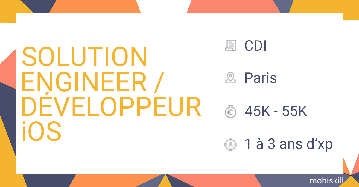 MobiskillJobs's tweet photo. #wanted
Startup qui développe des SDK permettant à leurs partenaires de gérer les systèmes d'abonnements de leur applications mobiles, à la recherche d’un(e) solution engineer / développeur(se) iOS !
https://t.co/oU9Z7lBuyX
#i4emploi #iOS #solutionengineer https://t.co/k8o6FRjNsH