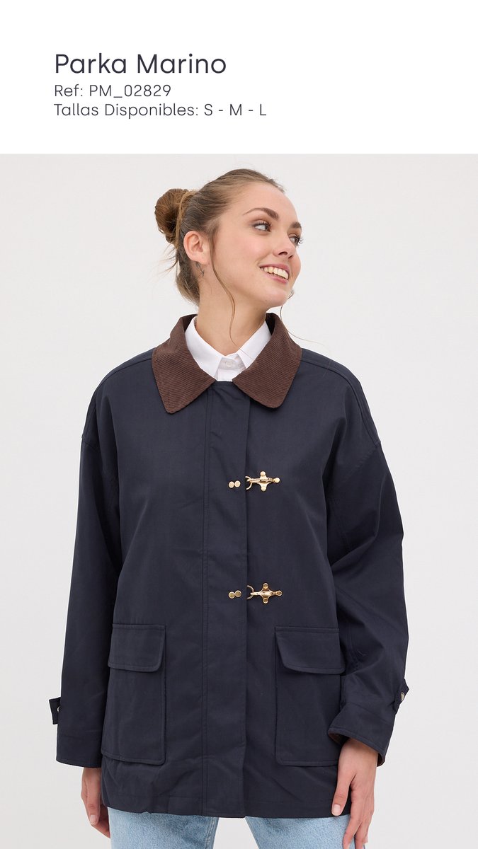 😍 Conjunto del día | Parka marino + camisa blanca.

- Parka: bit.ly/02829
- Camisa: bit.ly/02851