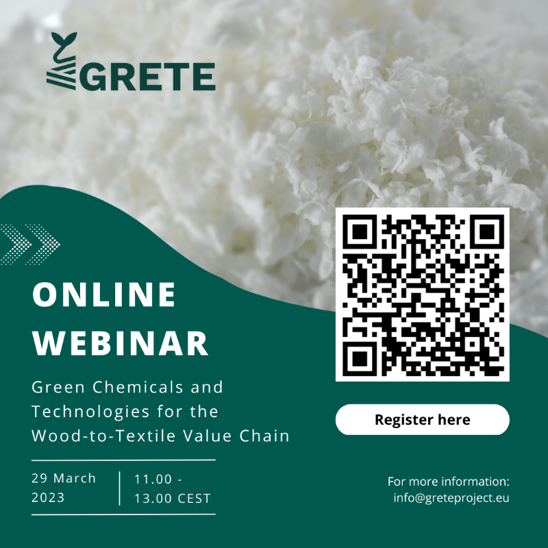 eu_grete's tweet photo. A large exhibition set up at the Cellulose Fibres Conference 2023 offered space for the GRETE samples. 

Didn’t make it to Cologne but curious about the project results? Join our open webinar on March 29th at 11 CEST and interact with the GRETE experts. Register here: