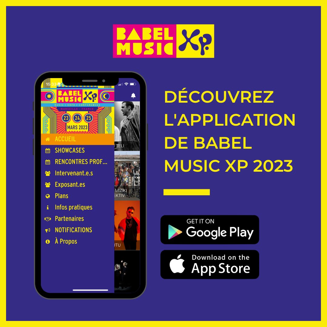 J-7, Babel Music XP approche 👋
Pour l’occasion, nous sommes heureux de vous présenter l’application de Babel Music XP disponible sur les stores iOS et Android 🌈
👉 Téléchargez l’application pour ne rien rater : onelink.to/x5adah