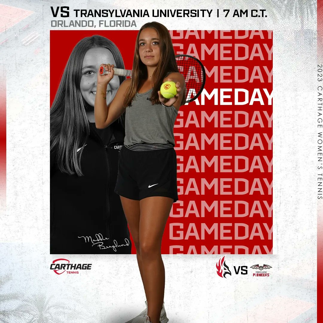 🔥 GAMEDAY 🔥

<a href="/Carthage_Tennis/">Carthage Tennis</a> battles with Transylvania in an early-morning matchup TODAY 

🗓 Mar. 16
⏰️ 7:30 a.m. ET 
📍 Orlando, Florida 

#FuelTheFlame