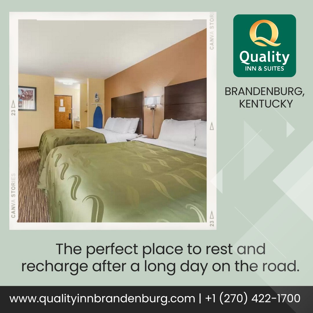 Your escape to the Brandenburg , KY is simpler and less expensive than you ever imagined with you stay with us.
Quality Inn &amp; Suites Brandenburg hotel is the perfect place to rest and recharge after a long day on the road.
Visit us at qualityinnbrandenburg.com
 | +1 (270) 422-1700