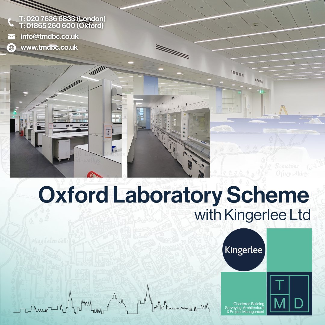 tmdSurveyors's tweet photo. TMD is proud to have recently completed a challenging, yet rewarding, laboratory scheme with Kingerlee Ltd for a local Oxford client. 

A massive well done to every team member involved!

#architecturaldesigner #cdmconsultancy #surveyors #contractadministration #design https://t.co/u0R7IJFqUO