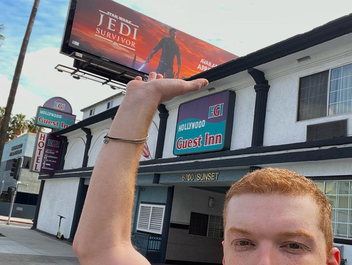 Cal Kestis himself <a href="/cameronmonaghan/">cameron monaghan</a> spotting more Star Wars Jedi: Survivor advertisements.

Have you found any so far?