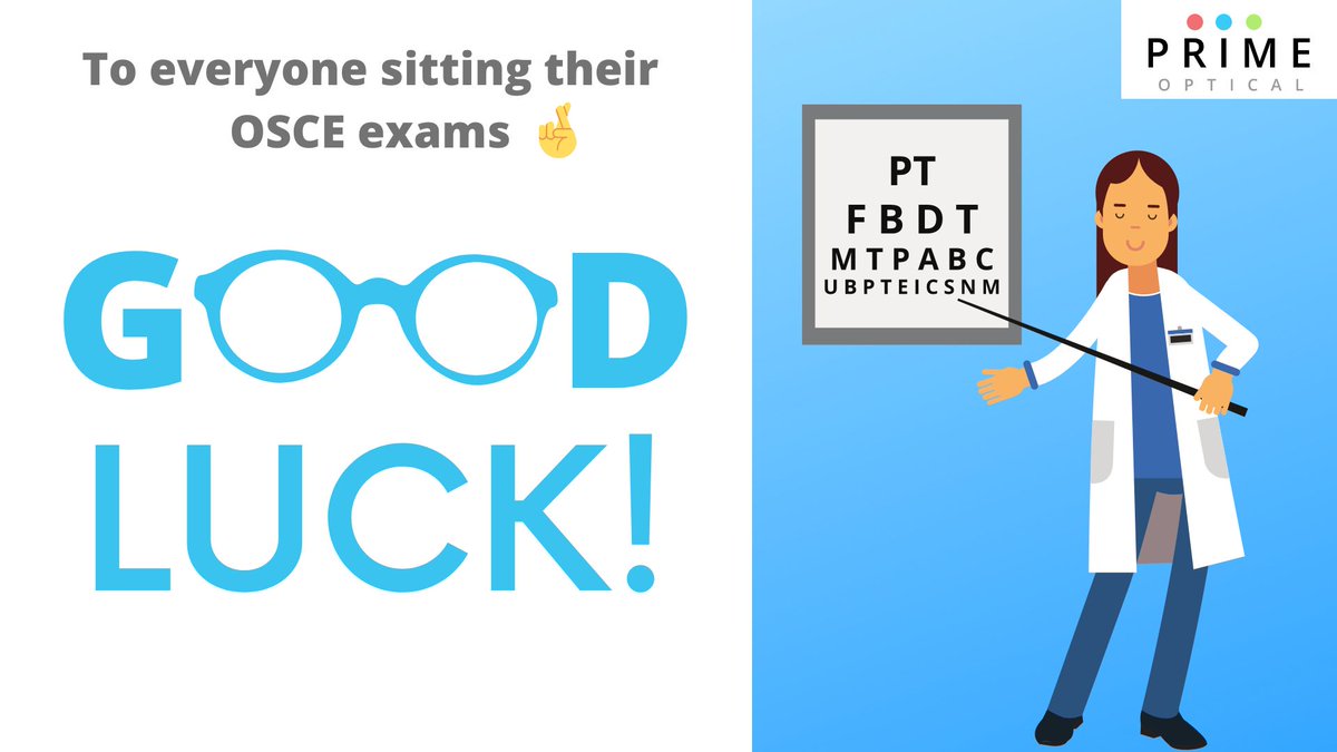 PrimeOpticalRec's tweet image. Good luck to everyone sitting their OSCE exams over the coming weeks! 🤞

#optometrystudent #optometrists #optometry