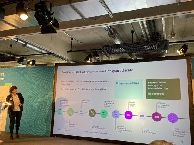 Guidewire_PandC's tweet photo. Auf dem #Guidewire #Versicherungsforum beschreibt Andrea Wolfsperger, IT-Programm-Managerin @Baloise_ch, die erfolgreiche Projektorganisation und -gestaltung in der #Flottensparte - mit der Guidewire #InsuranceSuite für kontinuierliche Innovation https://t.co/g2A9VZZH1i