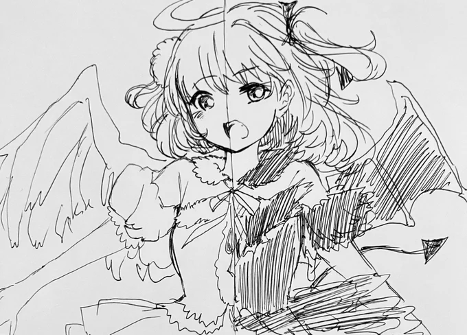 妹とお絵描き✒️
妹が天使と悪魔を描いていたので私も描きました。
#イラスト
#絵描きさんと繋がりたい 