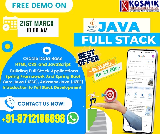 Kosmikteck's tweet image. JAVA Full stack training in Hyderabad
Register for a free demo: bit.ly/2KKDgEO
Phone no: 8712186898
#javafullstack #JAVAFullstackonlinetraining #javaprogramming #javascriptdeveloper #JAVAOnlineTraining #Bestjavatraining
#JAVAFullstacktraininginhyderabad