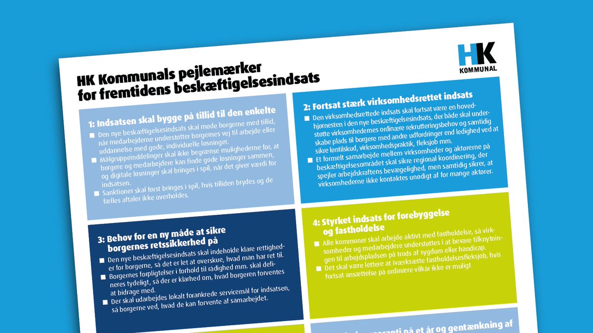 hkkommunal's tweet photo. Så har vi lanceret 10 pejlemærker for fremtidens beskæftigelsesindsats:
Tillid. Individuelle løsninger. Fokus på virksomhederne. Mindre detailsyring. En stærk forankring i @kommunerne. Værsgod at blive inspireret @regeringDK! #beskæftigelse #dkpol #kompol 
https://t.co/e2m3nGLl6z https://t.co/d2IsfqutYj