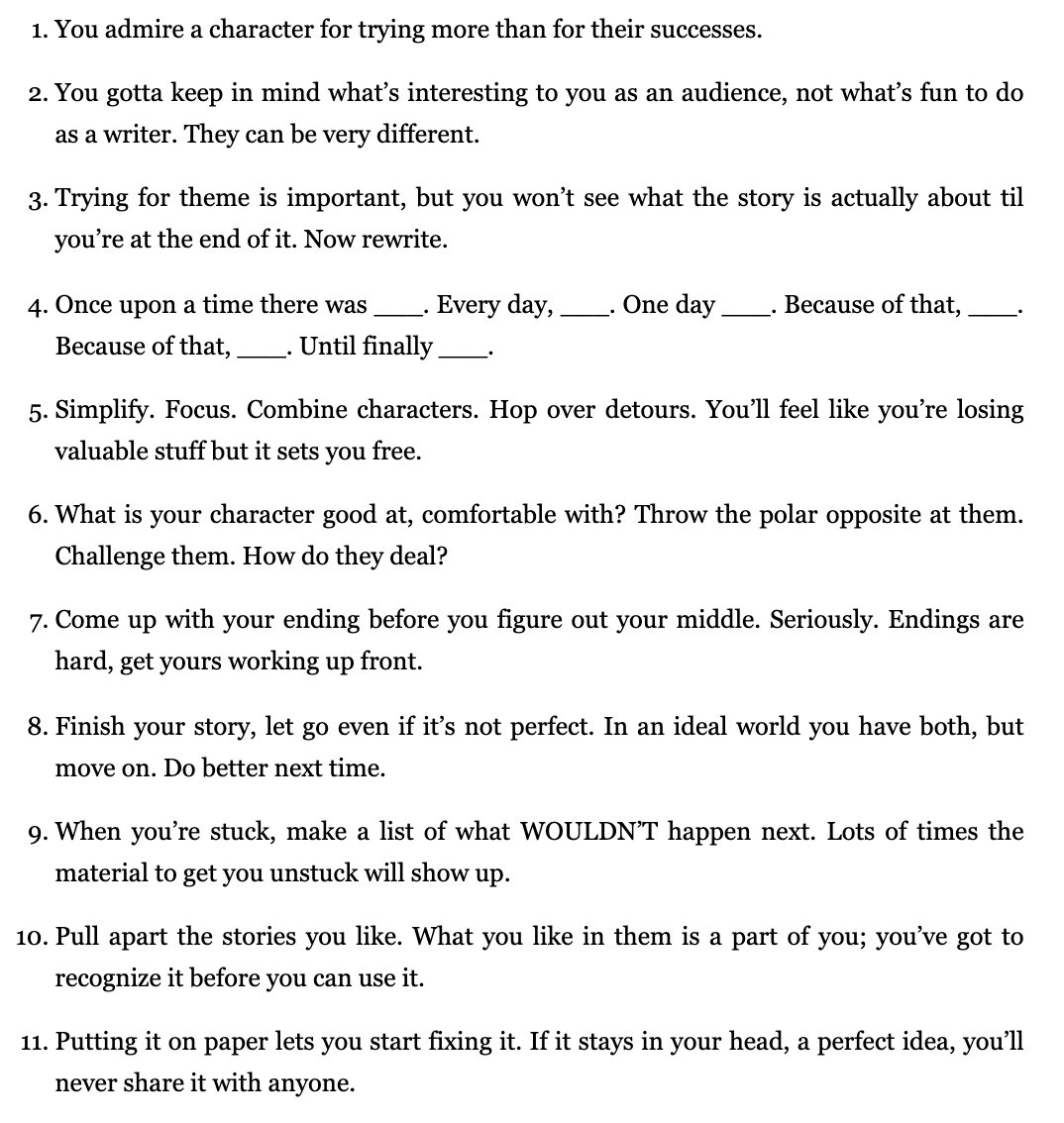 matt_gray_'s tweet photo. Humans Crave Stories 

Pixar grosses at least $600 MILLION per film release. 

How? 

They built up a loyal fanbase with a clear storytelling formula. 

They are outlined here in Pixar's 22 rules for storytelling. 

Download these and review them before every content session: https://t.co/ggLehyIclU
