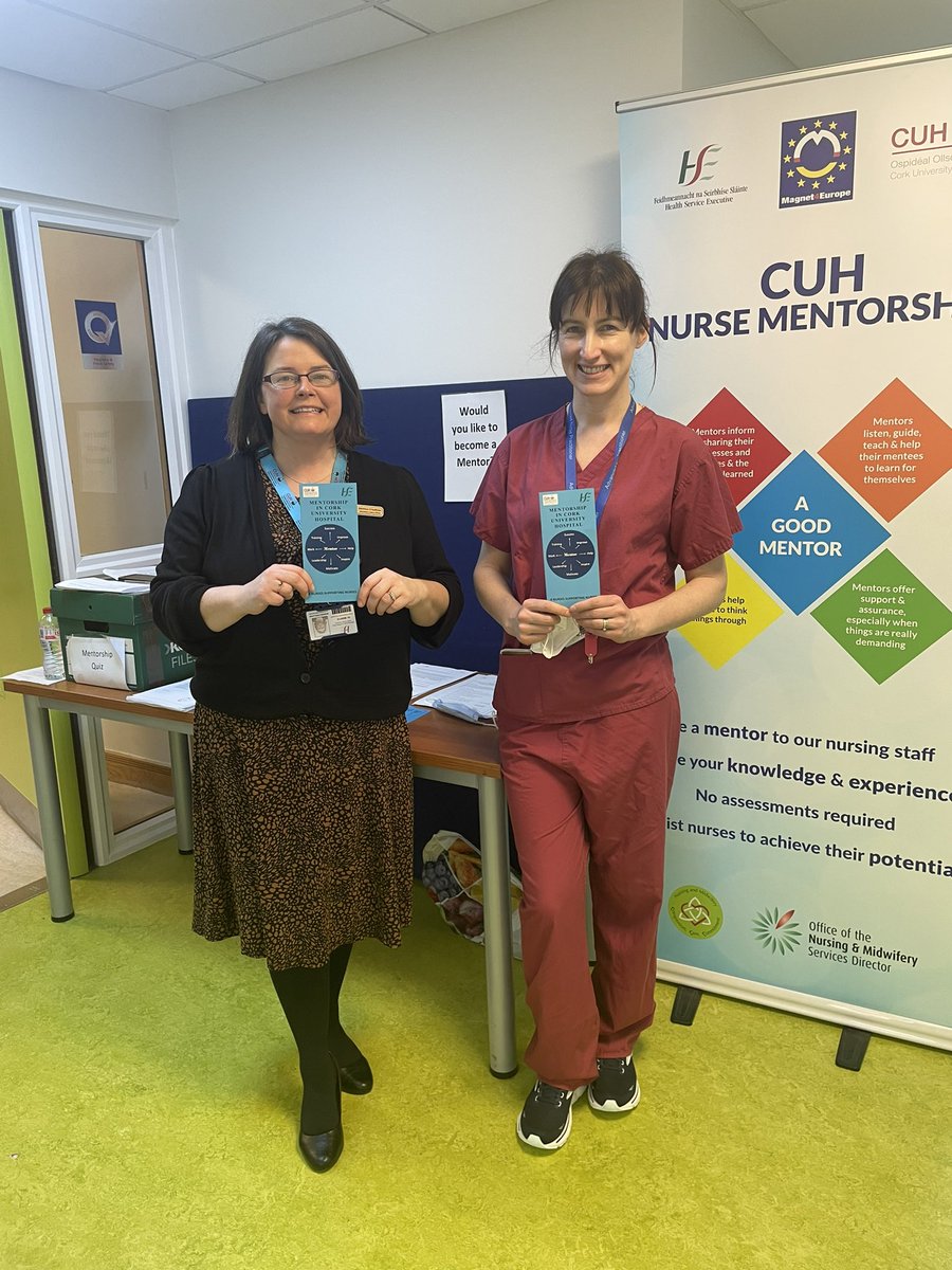 Another successful morning at Nurse Mentorship awareness information stand @CUH_Cork with lots of interest from potential mentors/mentees #peersupport #nurseretention @NCLChse @AoifeLane1 @BridAOSullivan @NMPDUCorkKerry @GSGerShaw @NurMidONMSD @chiefnurseIRE @HrSswhg