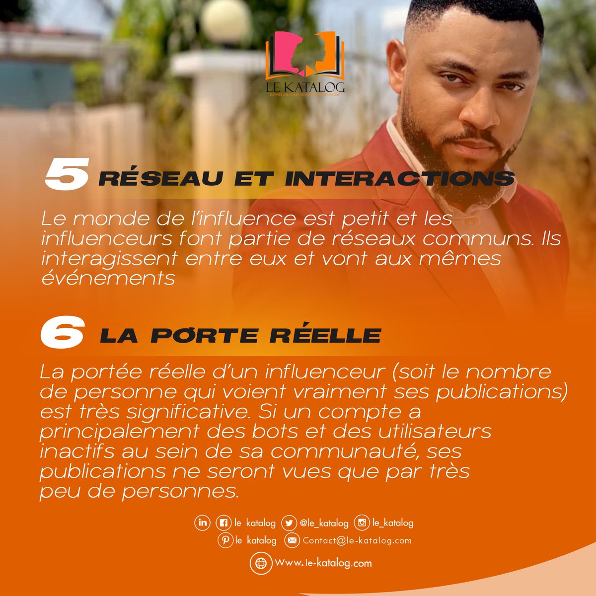 𝐇𝐎𝐖 𝐓𝐎 𝐁𝐔𝐈𝐋𝐃  ?

6 CRITERES POUR DETECTER LES FAUX INFLUENCEURS :

1-Le taux d’engagement
 
2-La communauté et son évolution
 
3-Un compte vérifié 
 
4-Les commentaires
 
5-Réseau et interactions
 
6- La portée réelle
 
#LEKATALOG #marketingdinfluence #HowBuild