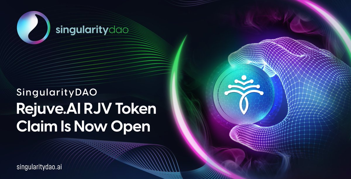 SingularityDAO's tweet photo. Token claim is now open! 🚨

Token claim is available for those who participated in Round 1 &amp; 2 of @Rejuve_AI's Token Generation Event

Beware of fake RJV tokens ⚠️

Claim your allocation here👇
https://t.co/Tepxx1Cvbm

Continued ⬇️ 

#AI #Launchpad #RJV #SDAO https://t.co/LCZfDbH0hI