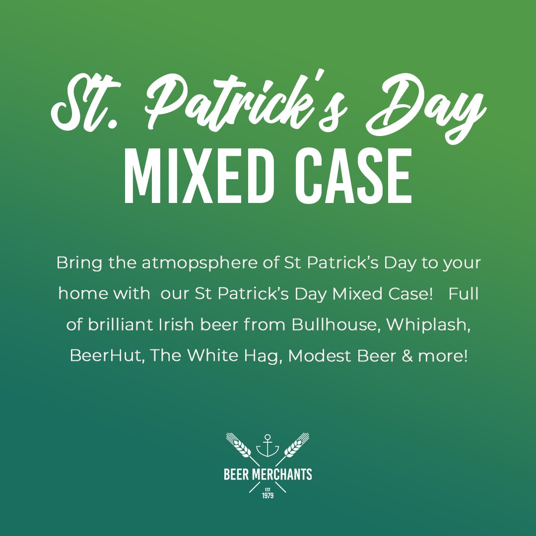 Grab our St Patrick’s Day Mixed Case for an unforgettable #StPatricksDay! 

Stocked full of the best Irish craft beer from👇

🍀<a href="/bullhousebrewco/">Bullhouse Brew Co</a> 
🍀<a href="/TheWhiteHag/">The White Hag</a> 
🍀<a href="/ModestBeer/">Modest Beer</a> 
🍀<a href="/BeerHutBrewing/">Beer Hut Brewing Co.</a> 
🍀<a href="/whiplashbeer/">Whiplash Beer</a> 
&amp; more!

🛒ow.ly/n2Bl50NjSit

#CraftBeer #BeerBox