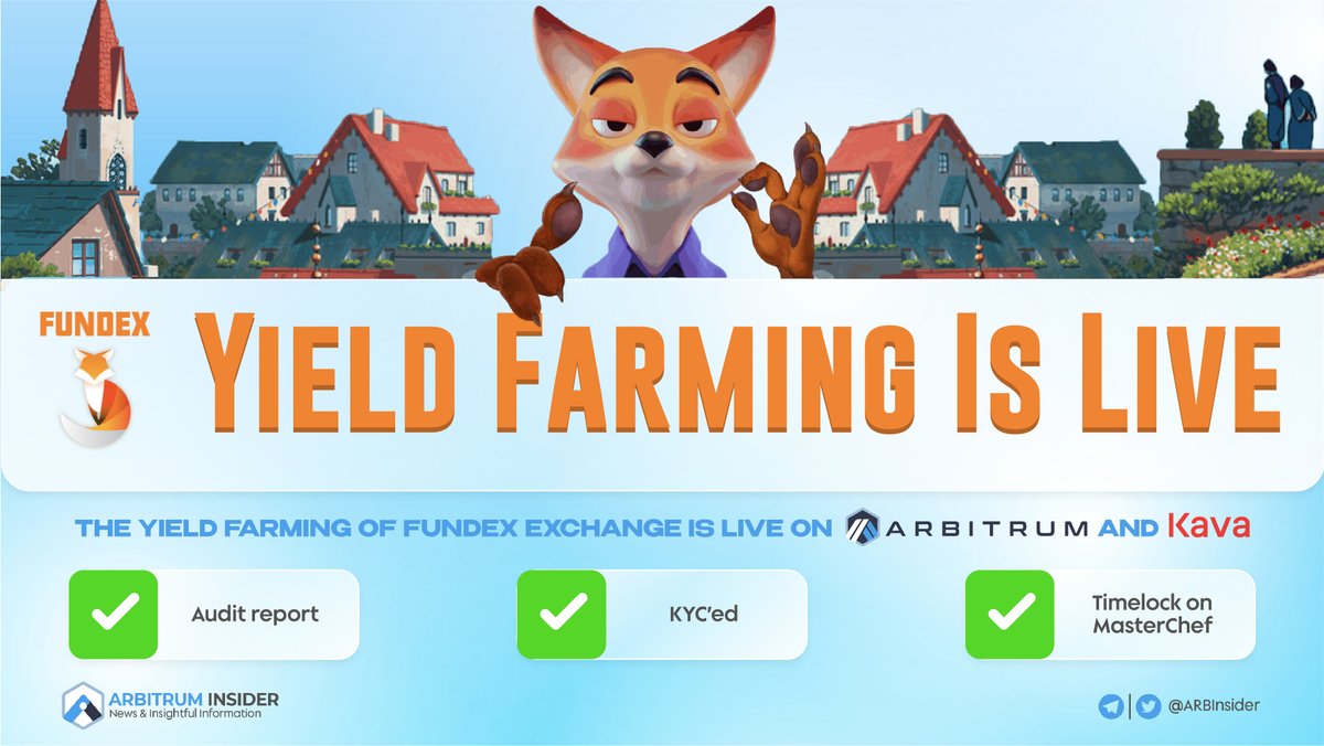 📝 @Fundexexchange - Yield Farming Is LIVE 🚨

@Fundexexchange is the easiest #AMM stablecoin swap platform on #Arbitrum and #Optimism.

Let's check it out 👇
fundex.exchange/home

<a href="/arbitrum/">Arbitrum</a> #Ethereum #ETH