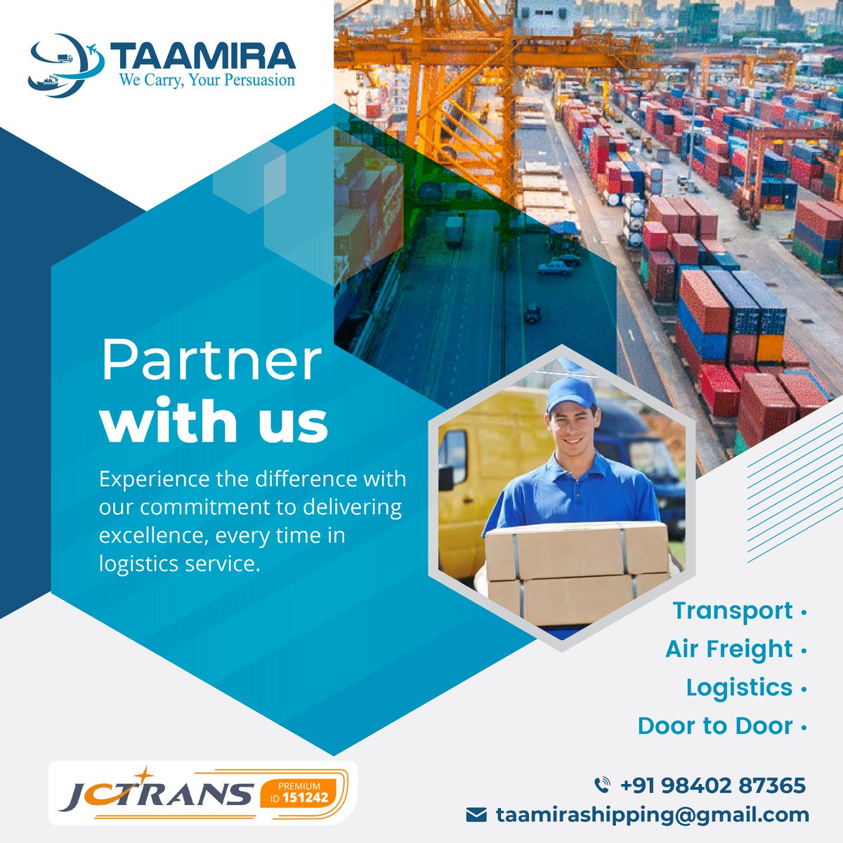 TaamiraLtd's tweet image. #taamirashipping is offering Worldwide #logistsics services at the most adorable price. 
We change the way you do business by making it easier for you to transfer your cargo across the globe

Call on :- +91 9840287365 / info@taamirashipping.com

#Seafreight #airfreight #