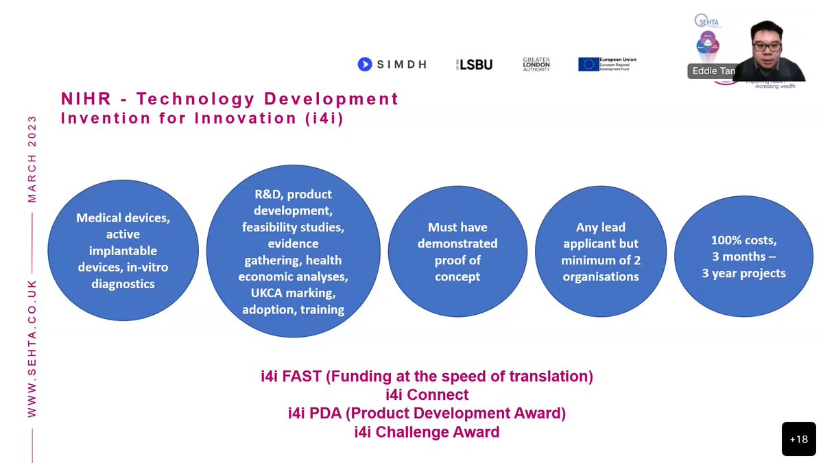 SEHTA_UK's tweet photo. The latest workshop delivered this week by @SEHTA_UK for @LSBU @SBILondon #SimDH #mentoring programme was on Public &amp; Private Sector Funding.
Are you an #SME looking for advice email us info@sehta.co.uk for details
#innovators #medtech #funding #digitalhealth #meddevices #startup https://t.co/E9TBrWu3Ur