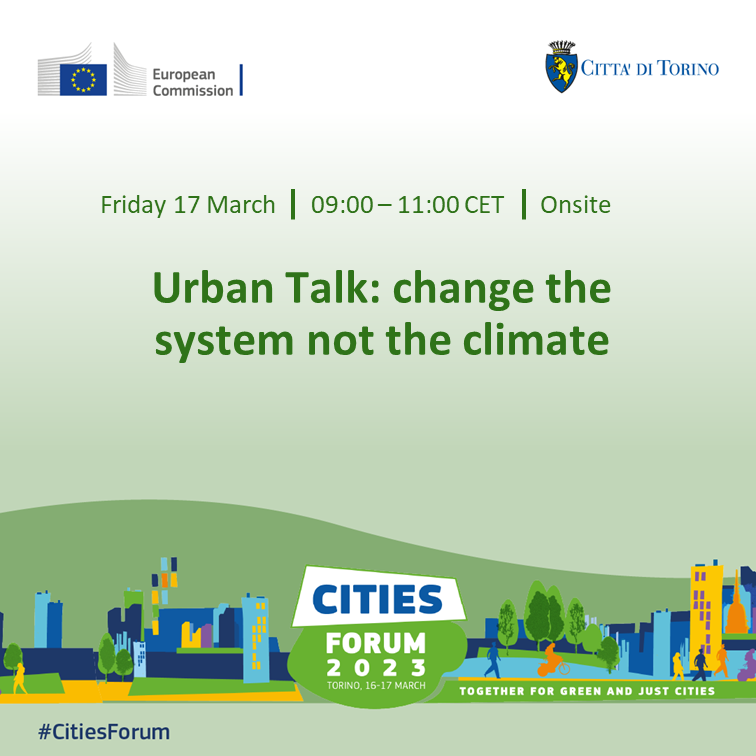 Looking forward to present the EU 100 Climate Neutral and Smart Cities Mission at #CitiesForum in Torino. Join the online conversation with Clara de la Torre on synergies with climate adaptation.
👉citiesforum2023.eu/en/programme 
📺citiesforum2023.eu/en/webstreamin… 
#EUCities #EUGreenDeal 🌍