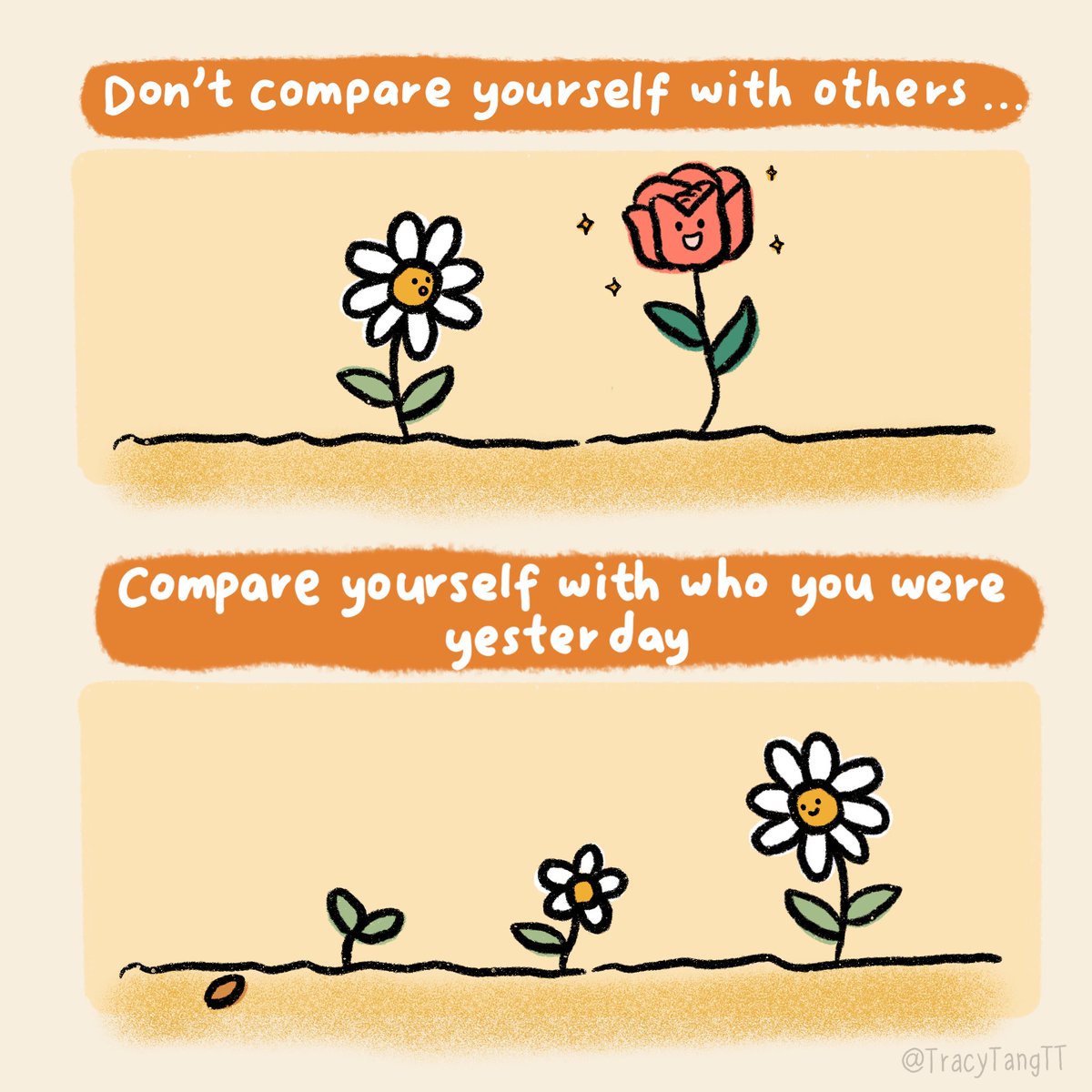 tracytangtt's tweet photo. Don't compare yourself with other people.

Compare yourself with who you were yesterday.

- Jordan Peterson https://t.co/E5tJJgqEZl