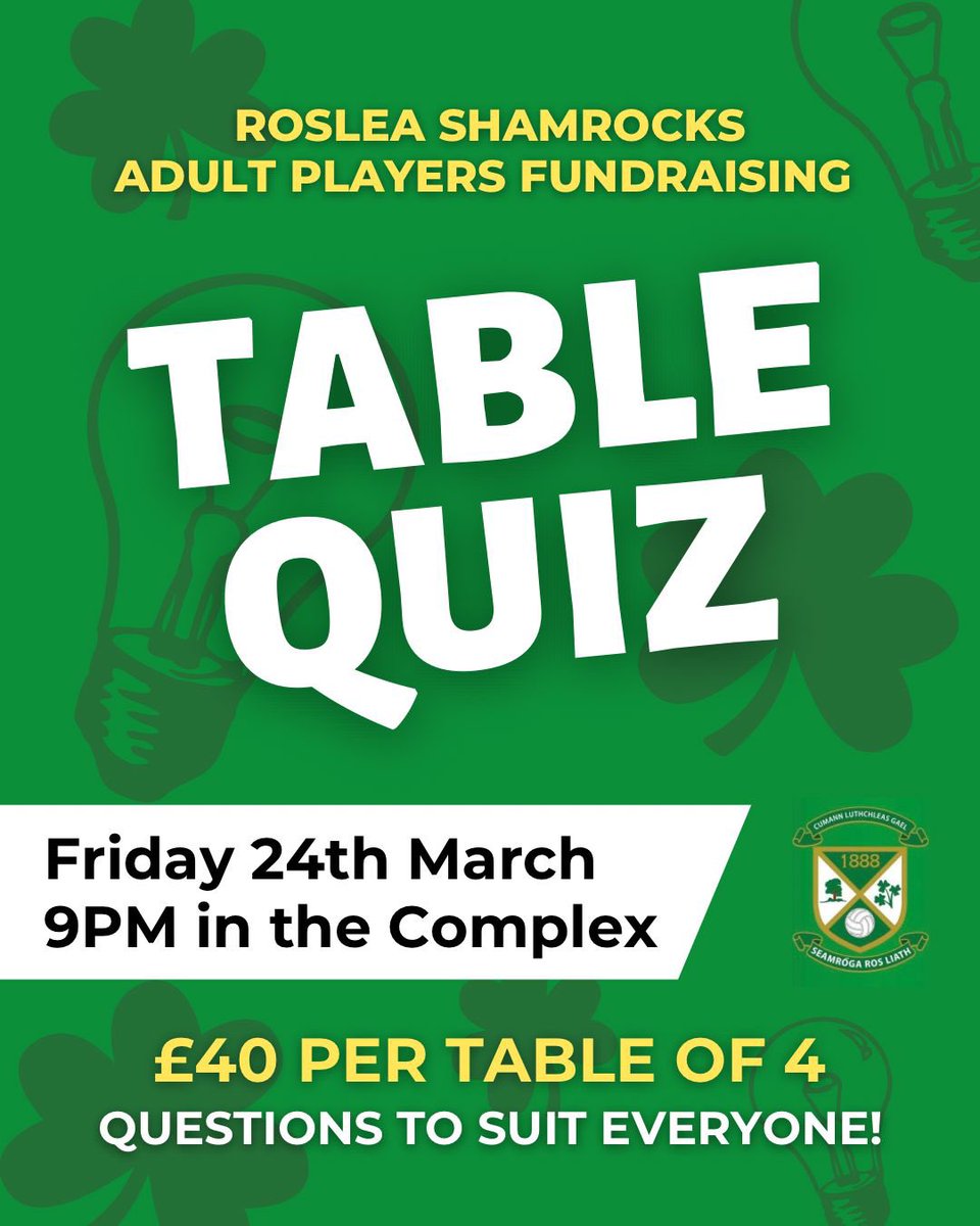Come along for a few hours entertainment and support our adult players and management with their fundraising initiative!
