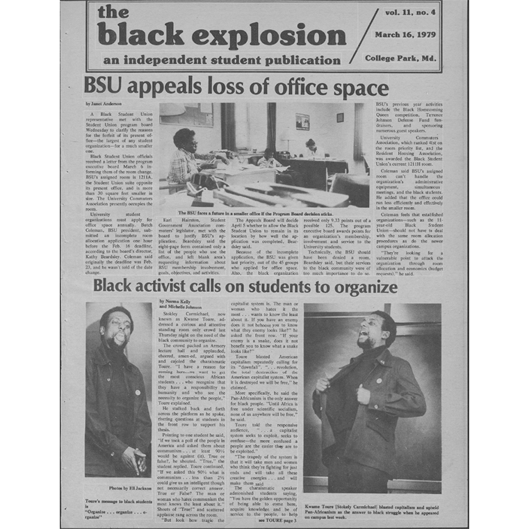 merrillcollege's tweet photo. Today is #BlackPressDay! We want to highlight #UMD’s first and only Black newspaper, @BEnewsUMD! Started in 1968 by 2023 Merrill Hall of Famer Patricia Wheeler, The Black Explosion gave a voice to Black students who were left out of campus publications.

https://t.co/fnvGqCbvmQ https://t.co/606Dil1Hqj