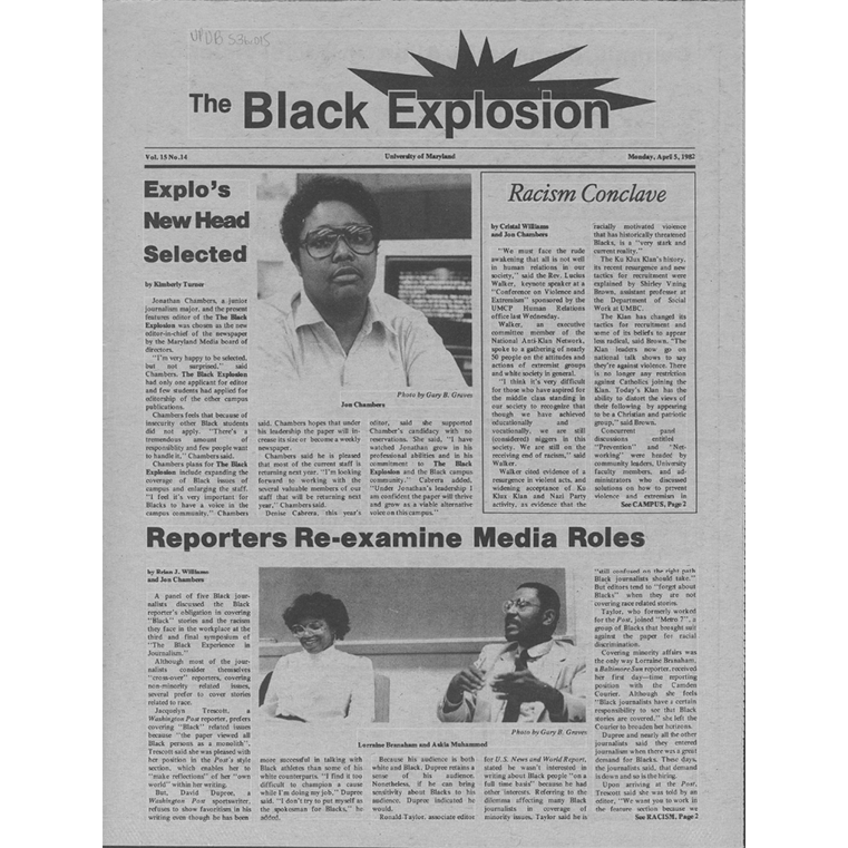 merrillcollege's tweet photo. Today is #BlackPressDay! We want to highlight #UMD’s first and only Black newspaper, @BEnewsUMD! Started in 1968 by 2023 Merrill Hall of Famer Patricia Wheeler, The Black Explosion gave a voice to Black students who were left out of campus publications.

https://t.co/fnvGqCbvmQ https://t.co/606Dil1Hqj