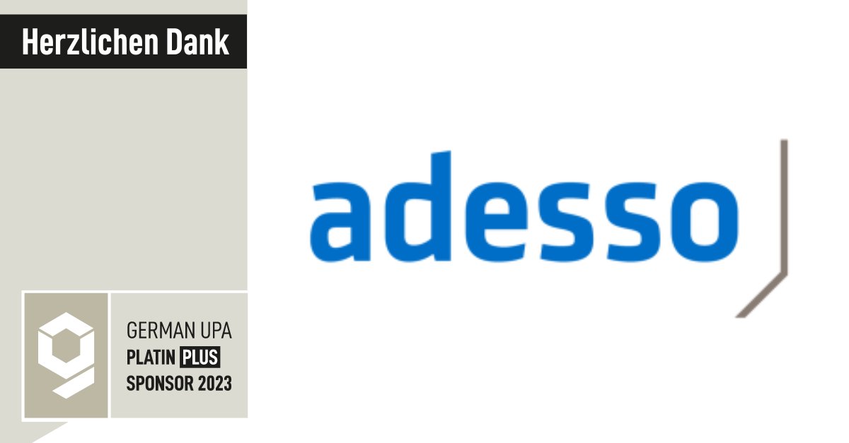Wir möchten DANKE sagen ❣️
germanupa.de/wir/berufsverb…
Wir haben seit diesem Jahr einen neuen Platin Plus Sponsoren:adesso SE! 
Die adesso SE gestaltet in 13 Ländern und an 57 Standorten in Europa die digitale Transformation von Unternehmen in einer Vielzahl von Branchen. 
#ux