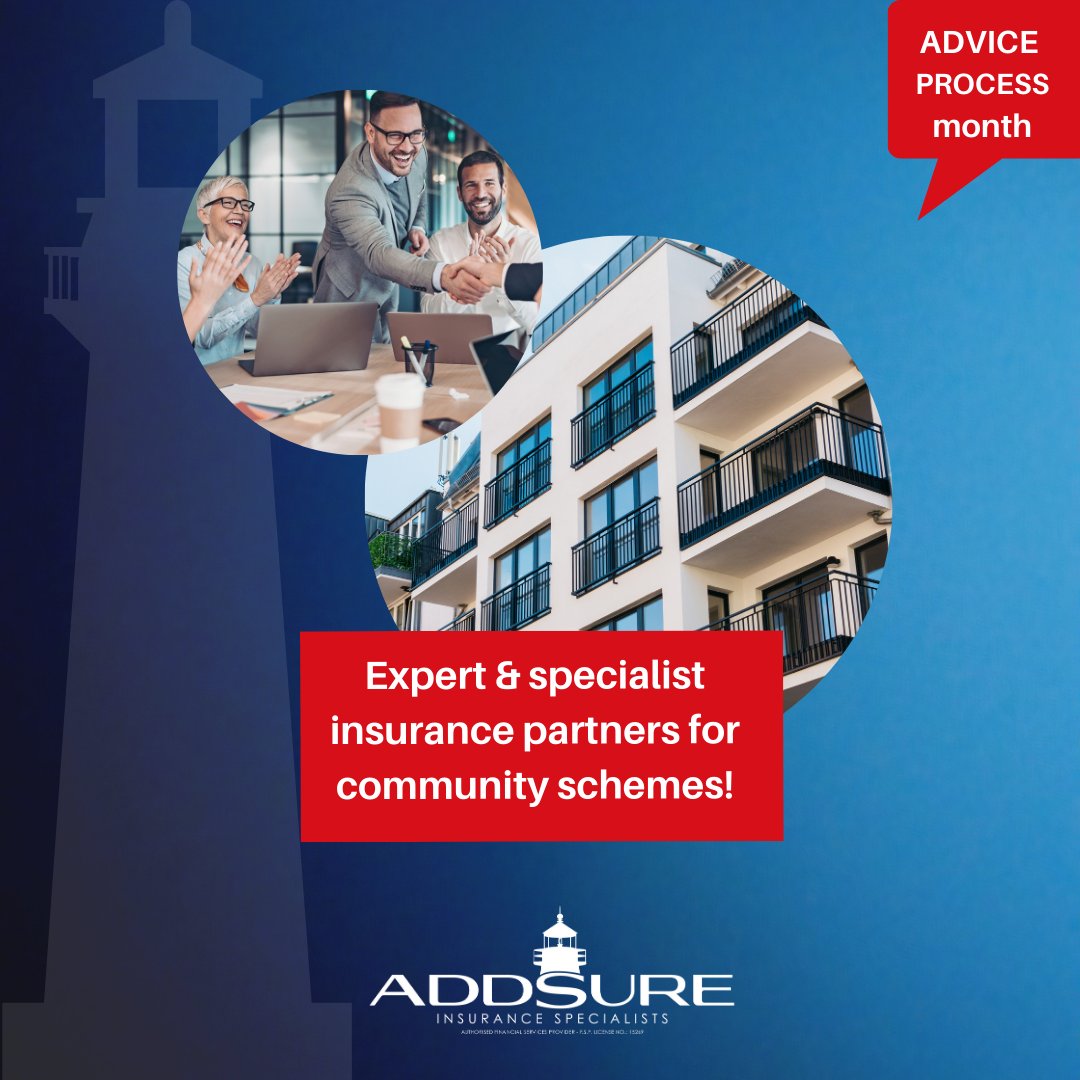 addsure's tweet photo. Addsure's experienced team continues to support managing agents, portfolio managers and trustees, ensuring that scheme owners are sufficiently covered regarding community scheme risks.

Read more: https://t.co/hhhJ7of1Of

#adviceprocess
#addsure
#sectionaltitle
#specialistbroker https://t.co/9S23YnijkX
