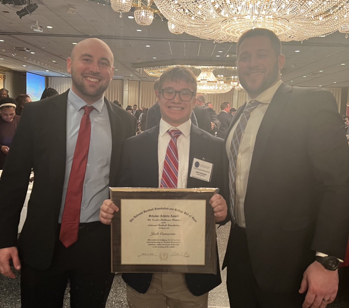A great night celebrating Scholar-Athletes from across the state! Thank you to the National Football Foundation Greater Baltimore Chapter  for honoring these young men! Congratulations to Jack Camarote for representing Middletown so well! <a href="/Mid_sports/">Middletown HS Knights Athletics</a>