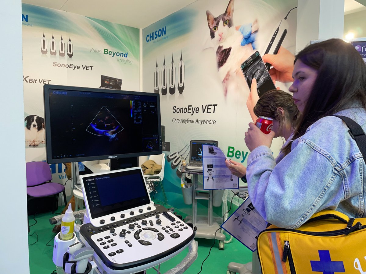 chisonmedical's tweet photo. #IberzooPropet2023 has opened grandly today. #CHISON's ultrasound imaging equipment for #veterinarians aims to improve diagnostic accuracy for #animals and provide the best treatment solutions. We sincerely invite you to visit our booth at 10H19. Welcome to stop by tomorrow! #VET https://t.co/eZie892sEm