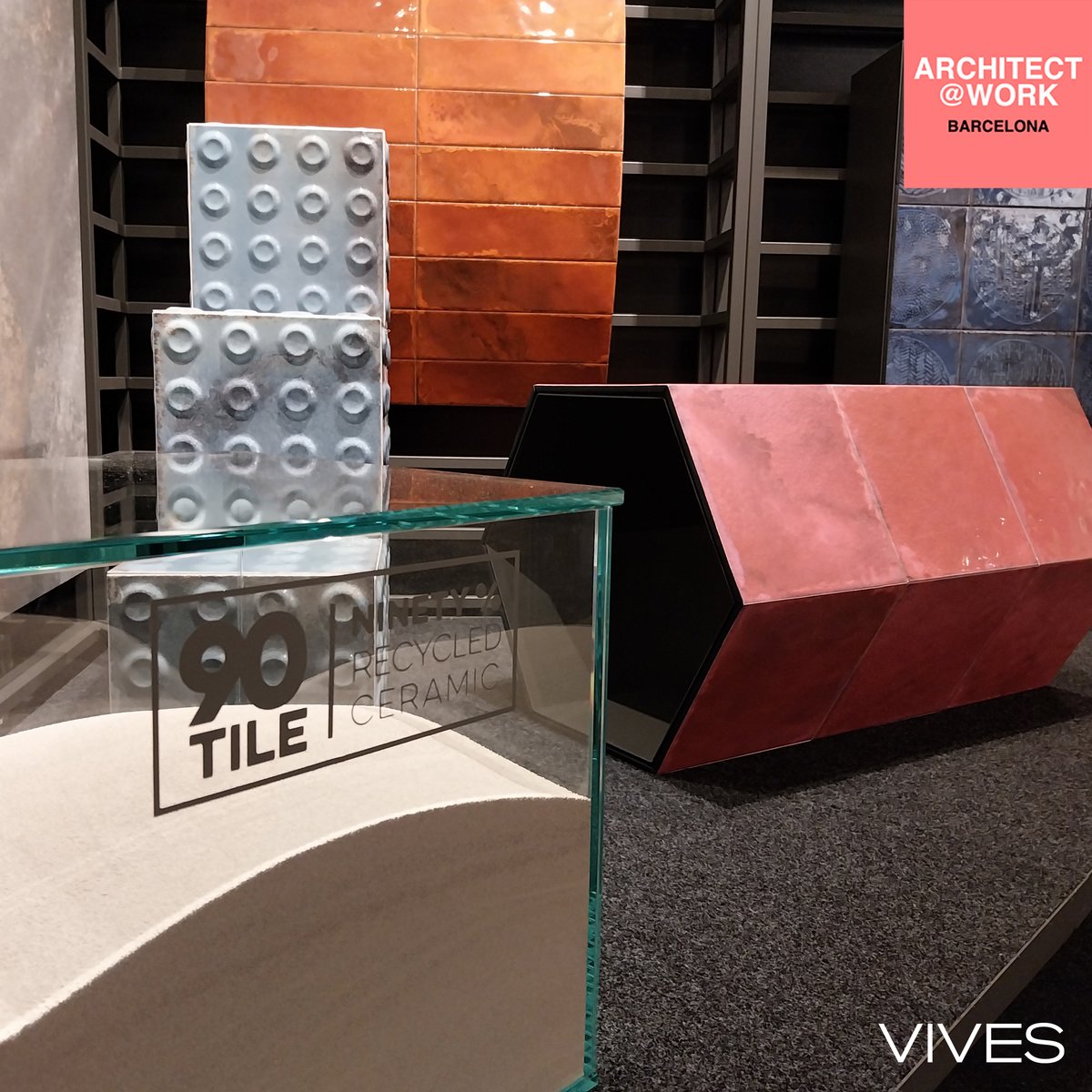 VIVESCeramica's tweet photo. Second day at Architect at Work in Barcelona. Come and see two of our latest collections: Yuri and Luca. You can visit us at stand 138 until 20:00 pm. https://t.co/ZuNsEuohEb #architectatwork #barcelona #tiles #vives #tileslovers #largeformattiles #walltiles #recicledtiles https://t.co/RLiqAsCv9Q
