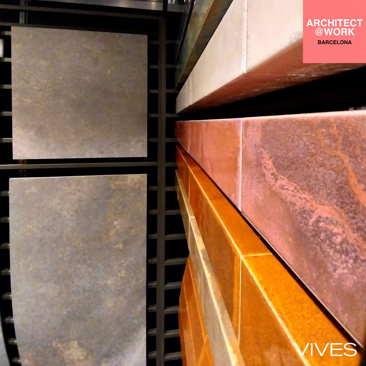 VIVESCeramica's tweet photo. Second day at Architect at Work in Barcelona. Come and see two of our latest collections: Yuri and Luca. You can visit us at stand 138 until 20:00 pm. https://t.co/ZuNsEuohEb #architectatwork #barcelona #tiles #vives #tileslovers #largeformattiles #walltiles #recicledtiles https://t.co/RLiqAsCv9Q