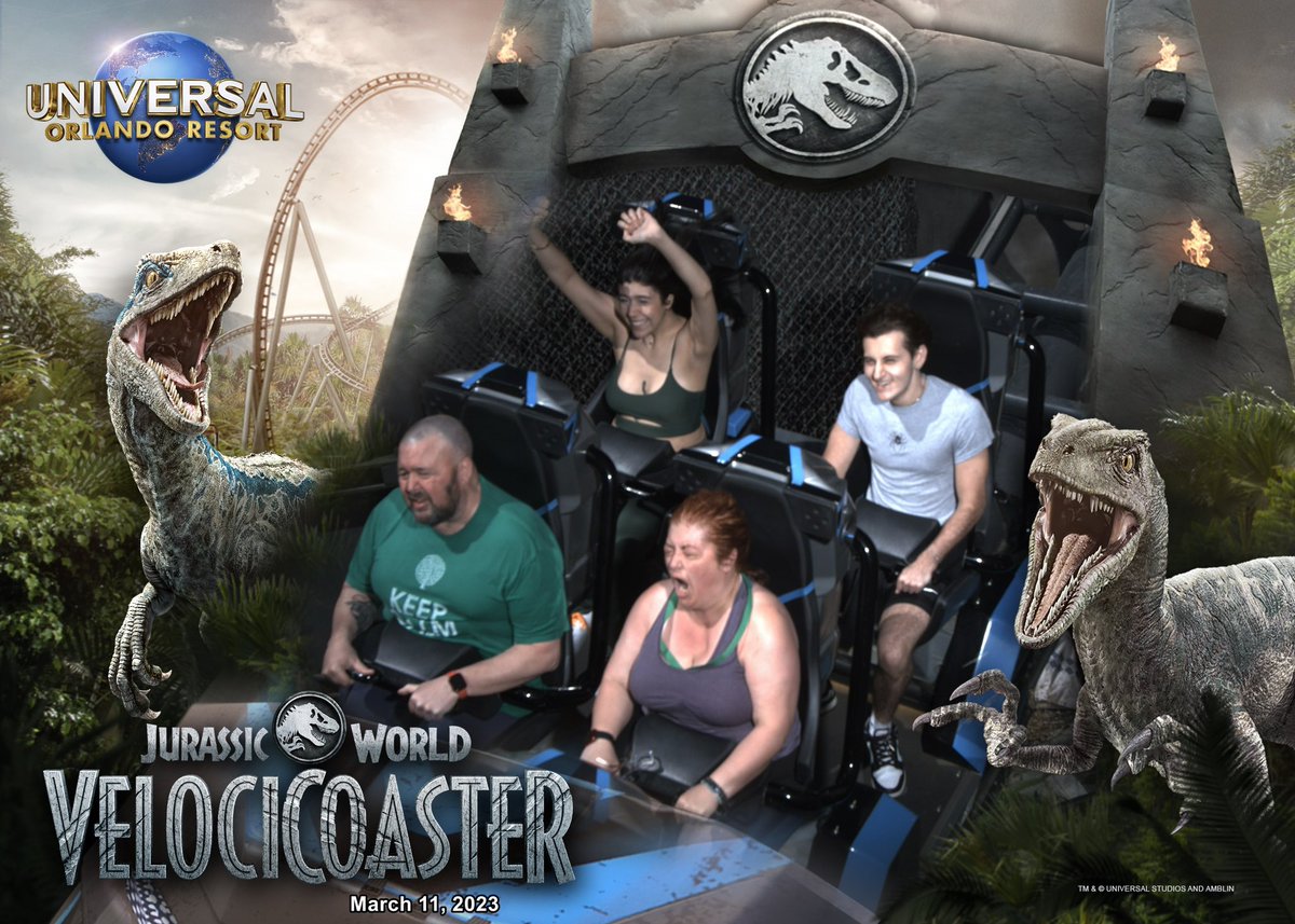 JennTWalker's tweet photo. I remember watching video of @kitra on #Velocicoaster & thinking “Can it really be THAT intense?”. Well, my ride photo shows that yes, yes it can be. #pureterror #insane https://t.co/4SeNeADRD1