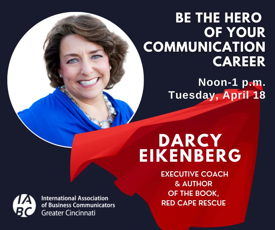 Learn how to take back control &amp; become the hero of your own life at work in this online session with executive coach &amp; author Darcy Eikenberg on 4/18. buff.ly/42bScPW
#careeradvice #comms #iabc <a href="/redcaperev/">Darcy Eikenberg</a>