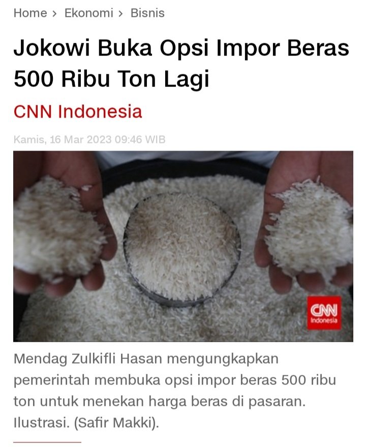 Boediantar4's tweet photo. Belum selesai hingar bingar yang katanya panen raya sampai foto-fotonya bertebaran di pemberitaaan
Sekarang buka opsi impor 500.000 ton beras ...😬 https://t.co/gjH0vLdjrW