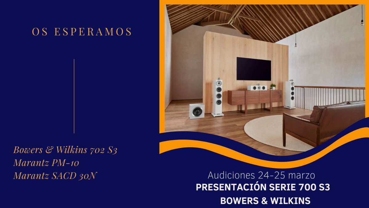 radiocolon's tweet photo. El 24 y 25 de marzo ven a conocer las serie 700 S3 de #BowersWilkins  a Radio Colon. Tienes toda la info 👉https://t.co/HIMCuUj6P6 https://t.co/1SUP9txswI