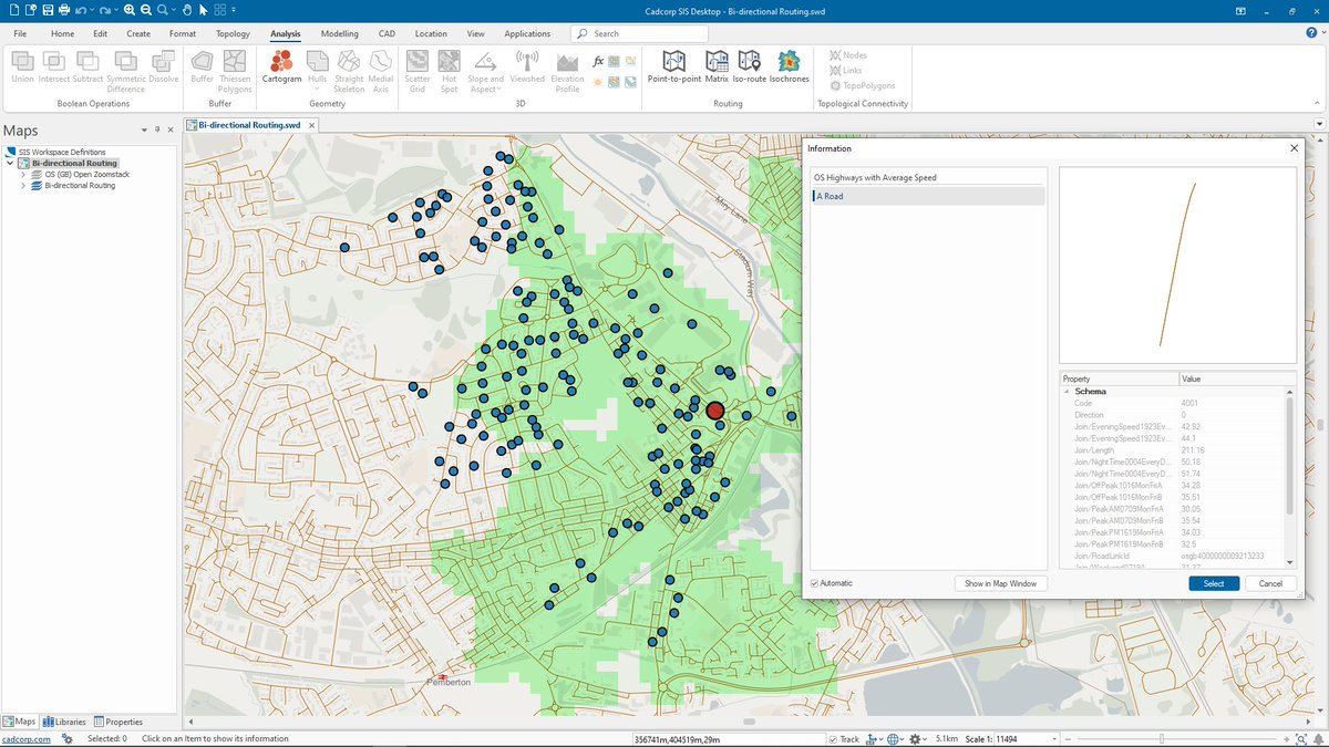 cadcorp's tweet image. Cadcorp SIS 9.1 is here | #SISDesktop free route-finding tools now include bi-directional route costs and can be used with @ordnancesurvey #MasterMap Highways Network with speed data. What else is new? cdcp.io/sis9-1 #SIS9.1 #MakingSenseofPlace #spatialinsight #GIS