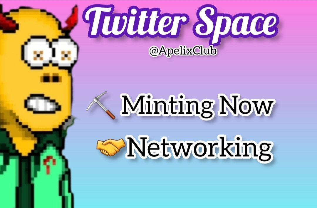 Join us in space below for a chance at free #NFTs
Find out about <a href="/ApelixClub/">Apelix Club</a>

x.com/ApelixClub/sta…